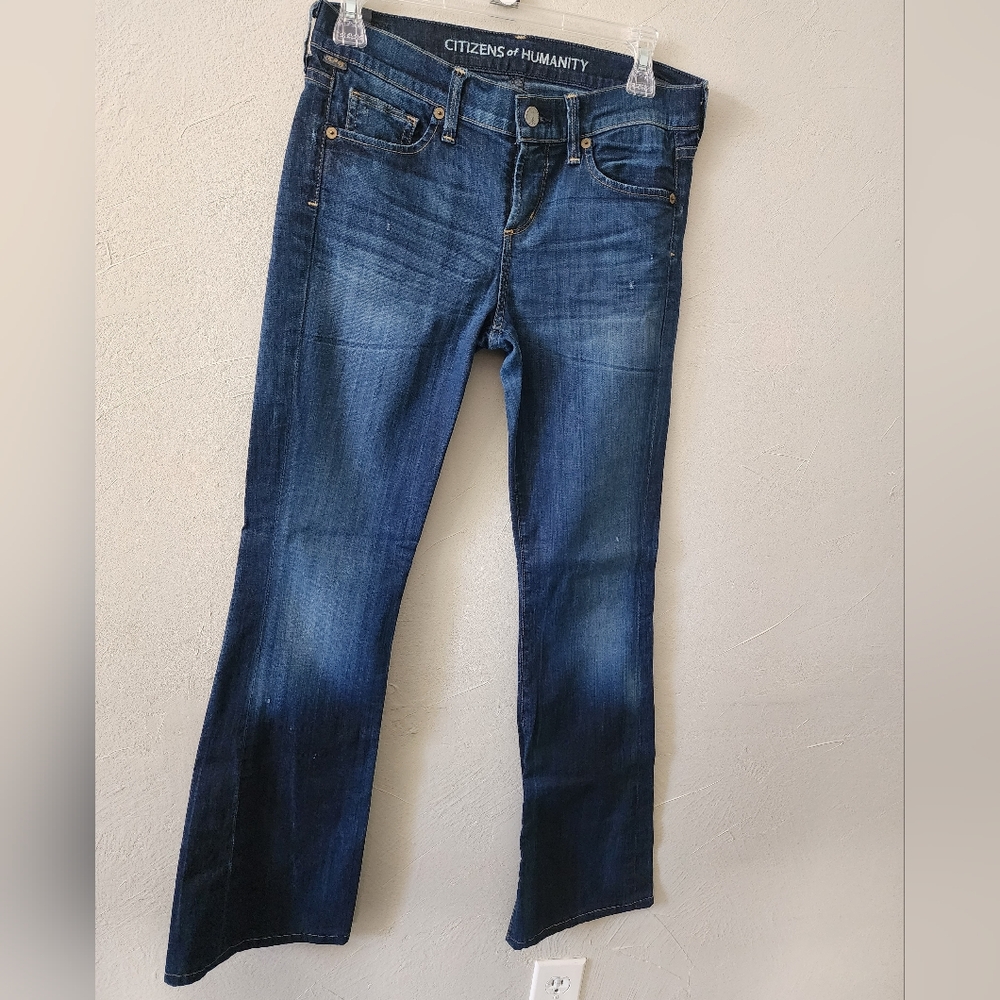 7 For All Mankind Dark Blue Straight Leg Jeans
